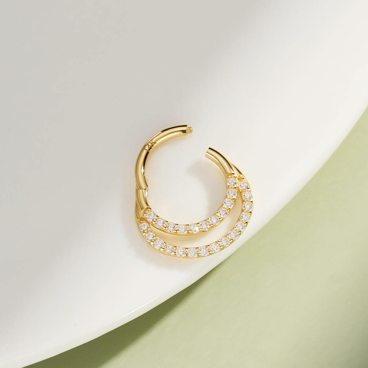 clicker 14k gold septum ring