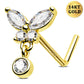 14k gold butterfly nose stud