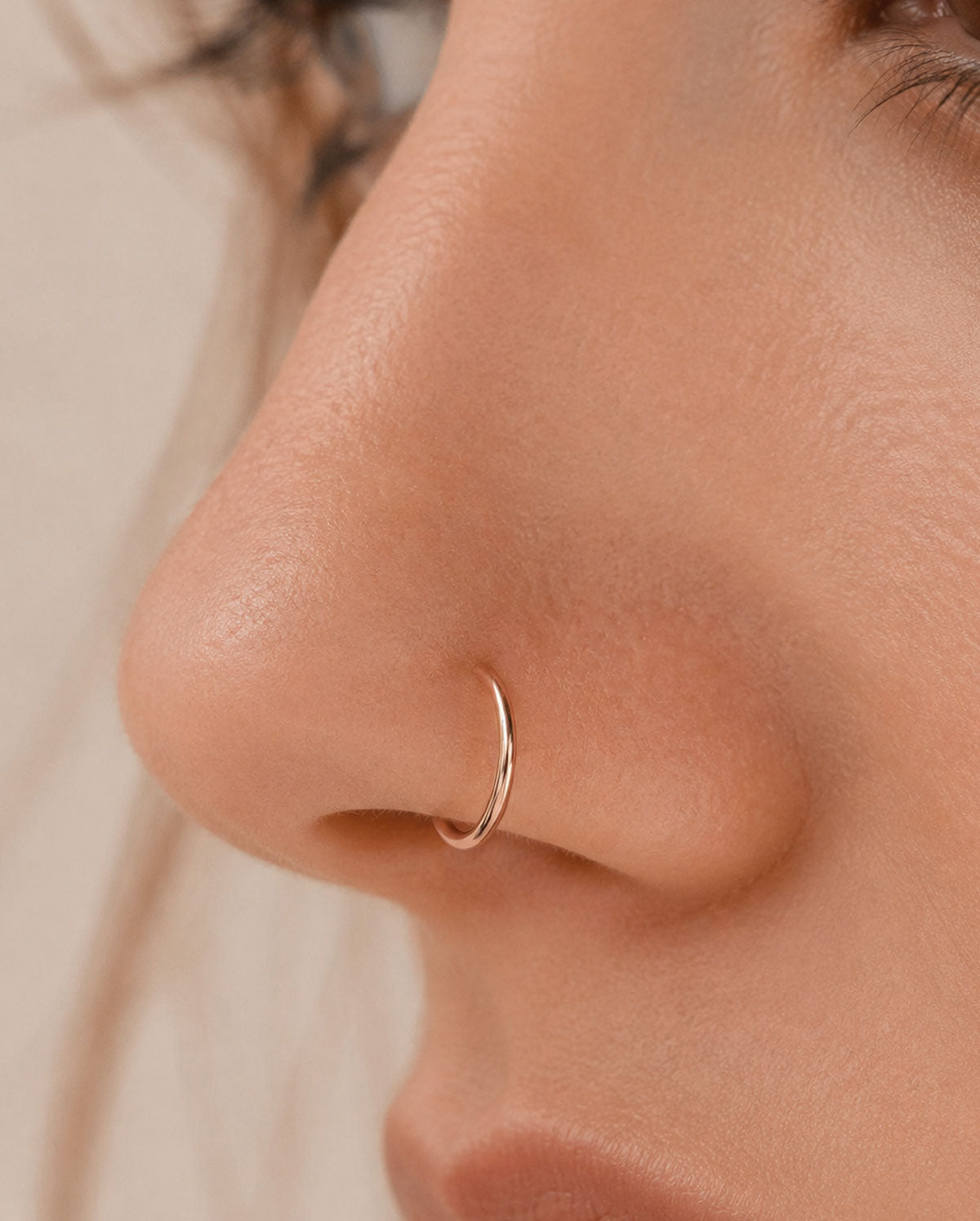 14K oro 20G doble fila CZ nariz aro anillo