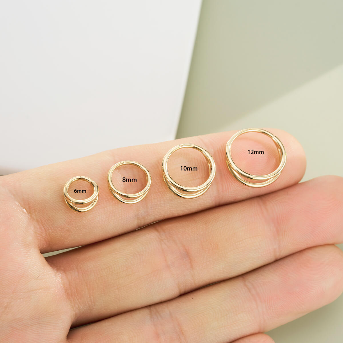 14k gold cartilage hoops