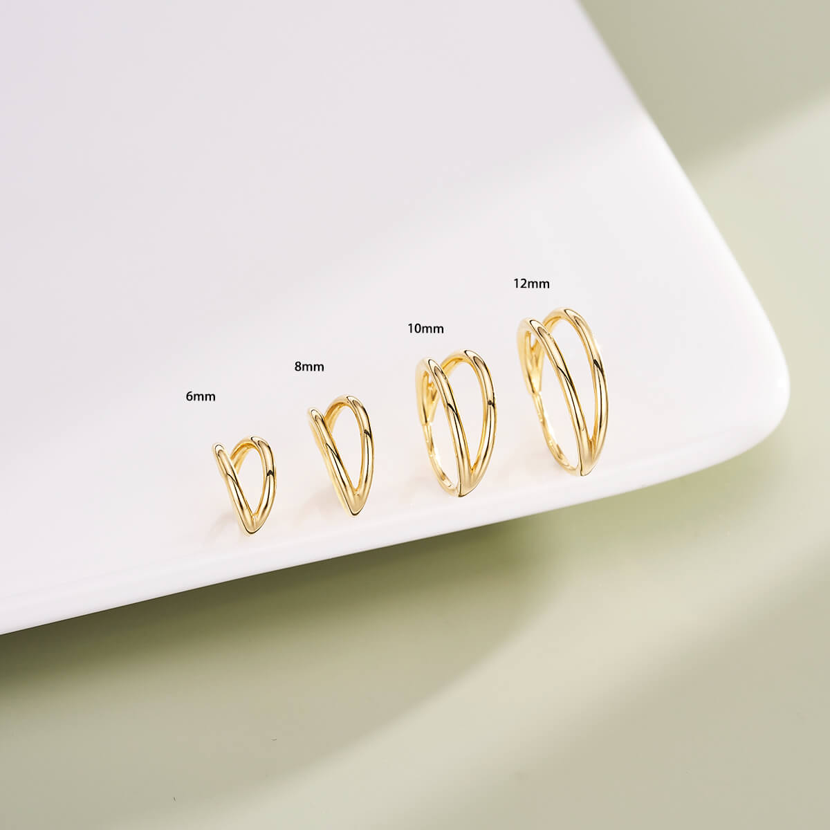 12mm gold conch rings