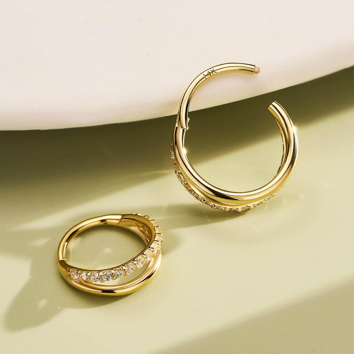 hinged 14k gold nose ring