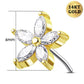 14k gold Clear CZ flower 