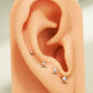 14K White Gold Round Head Push Pin Stud