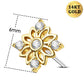 14K Solid Gold Symmetric CZ Flower Push Pin Cartilage Nose Stud