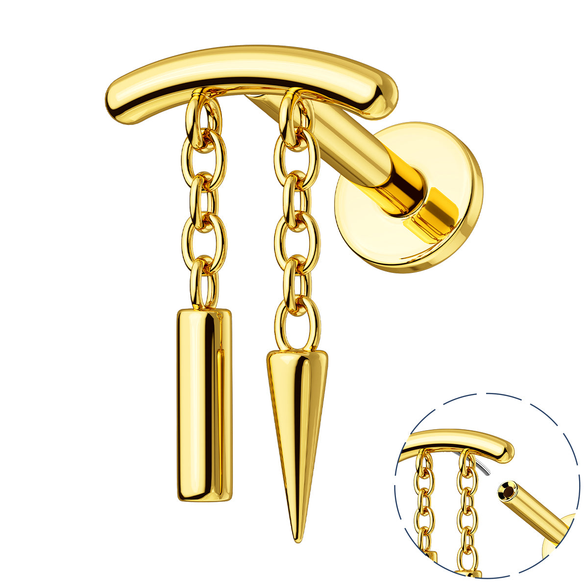 gold dangle cartilage earrings