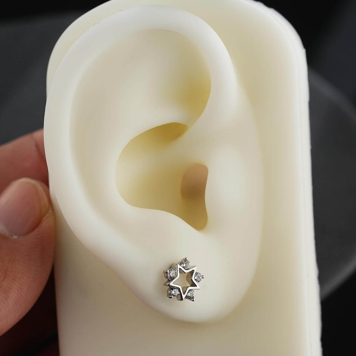 flower and star lobe stud 