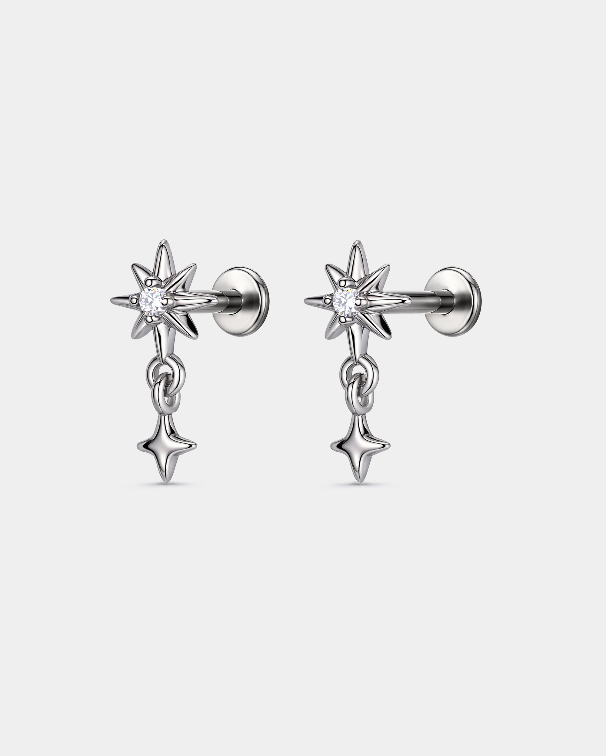 Titanium CZ Star Cartilage Stud