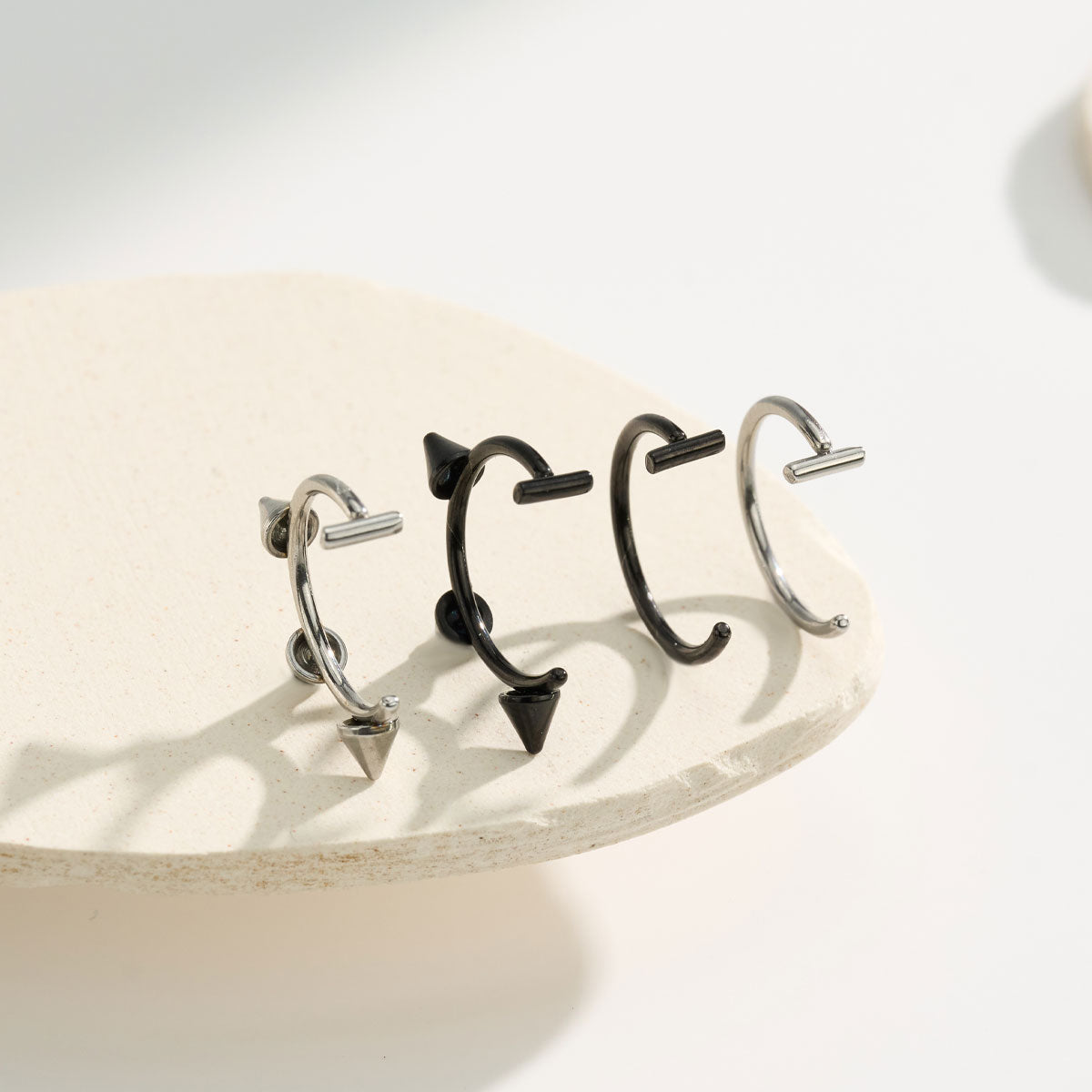 4PCS Fake Lip Rings Set