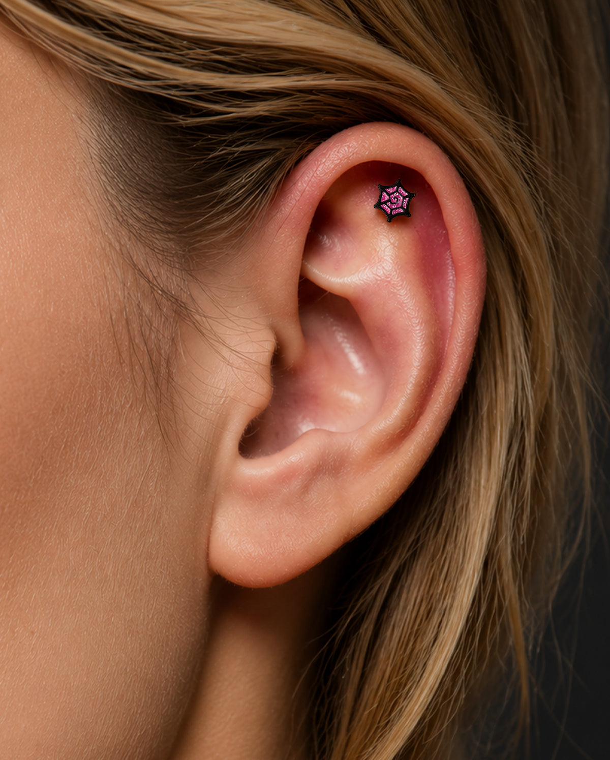 16G ataúd negro labio anillo 8mm labio Stud