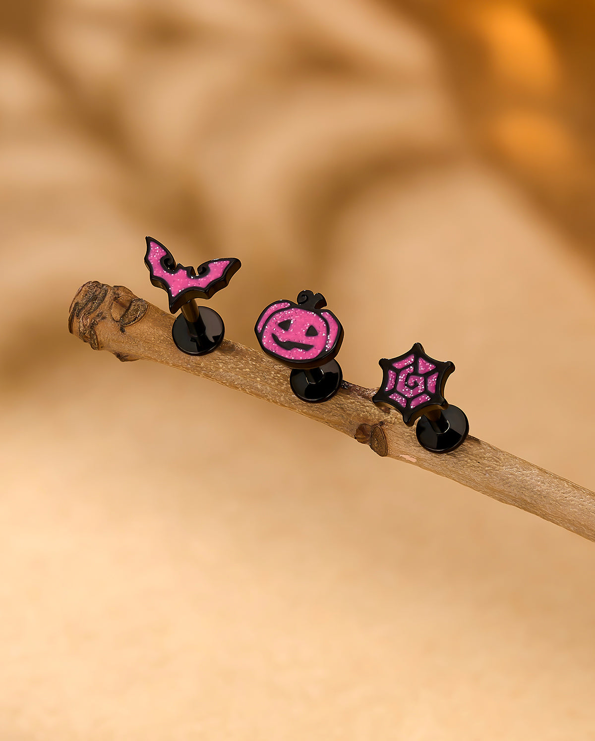 16G ataúd negro labio anillo 8mm labio Stud