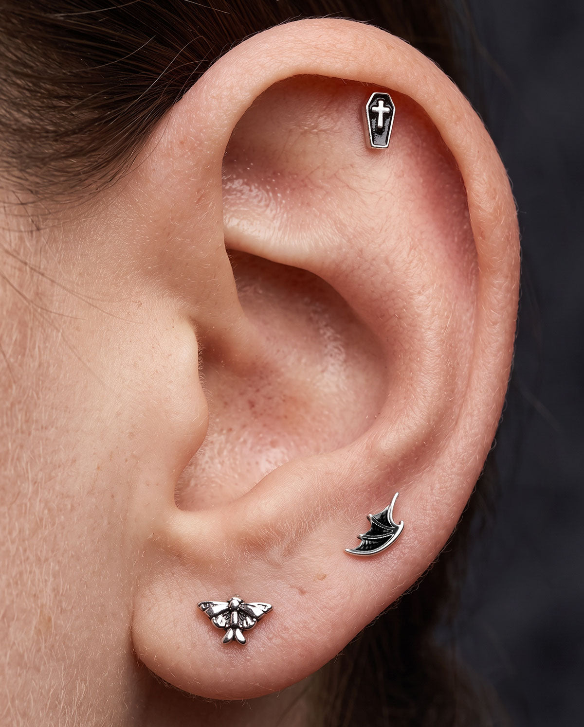 3PCS Moth Wing Coffin Cartilage Piercing