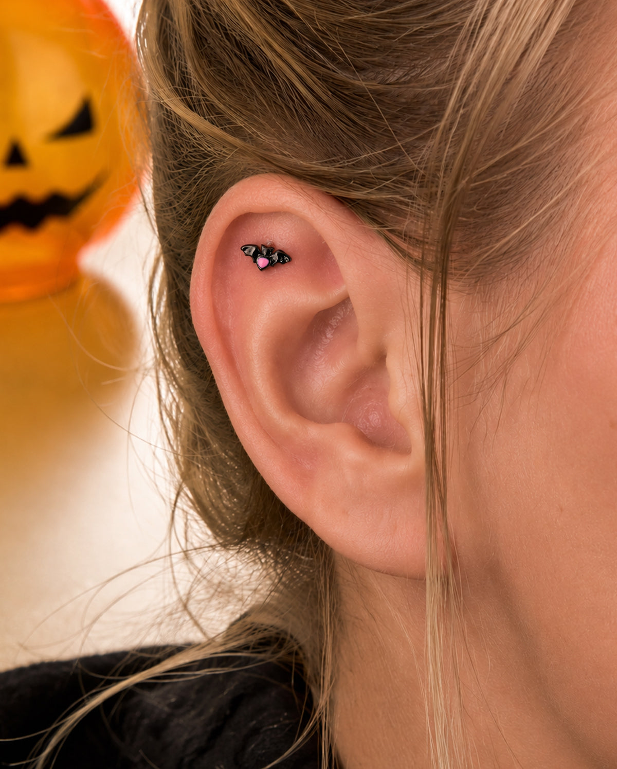 16G ataúd negro labio anillo 8mm labio Stud