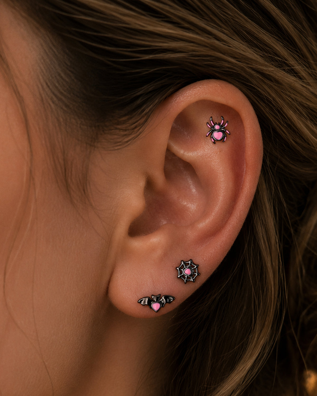 16G ataúd negro labio anillo 8mm labio Stud