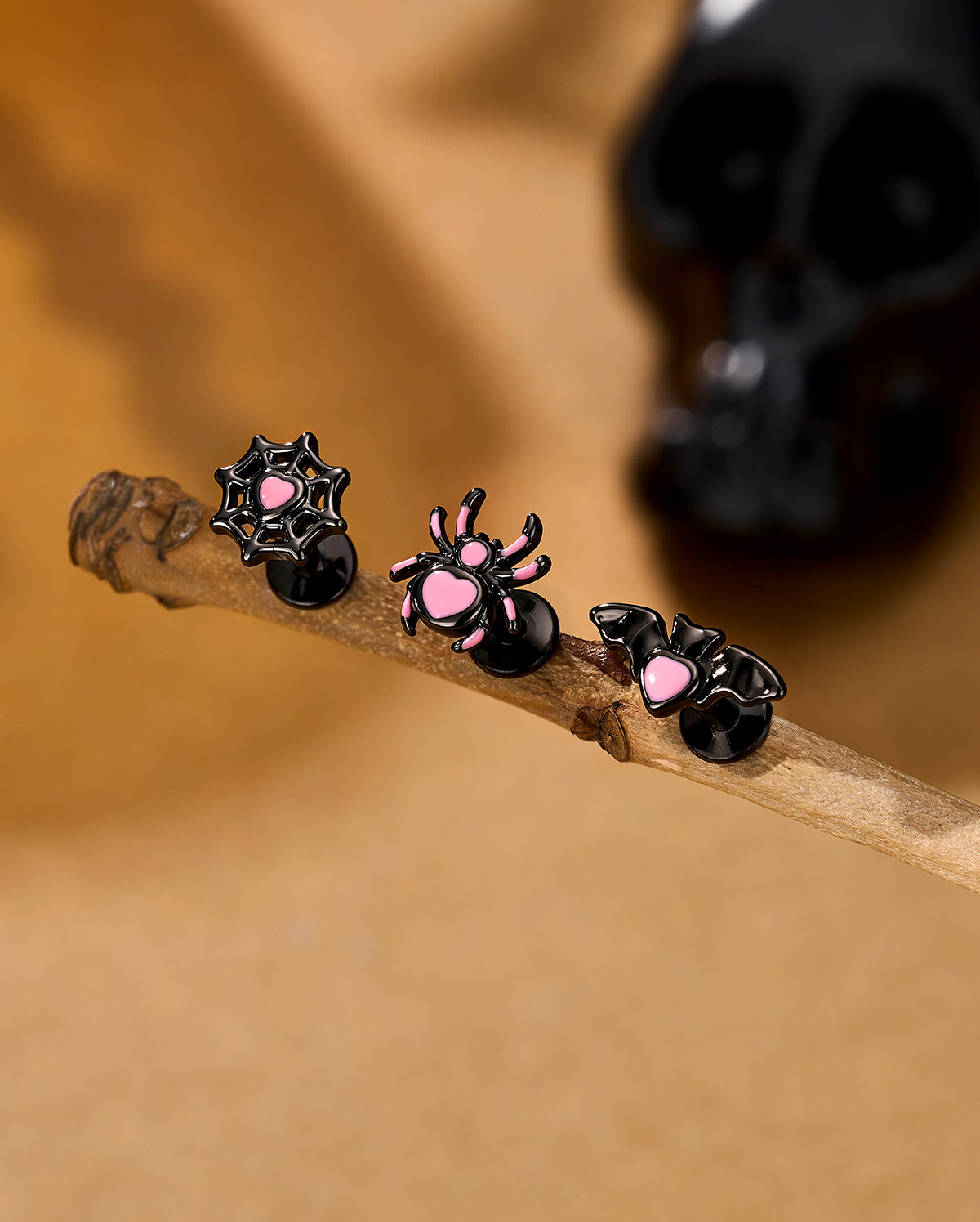 16G ataúd negro labio anillo 8mm labio Stud