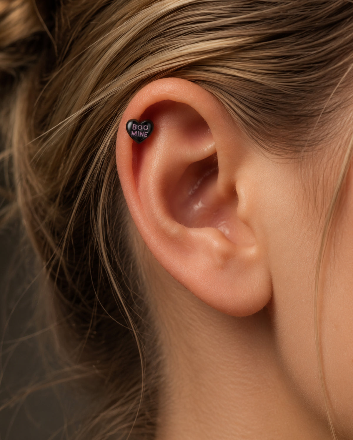 16G ataúd negro labio anillo 8mm labio Stud