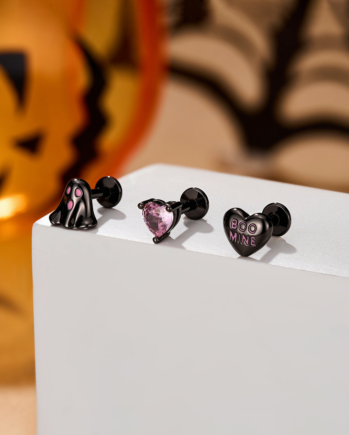 16G ataúd negro labio anillo 8mm labio Stud