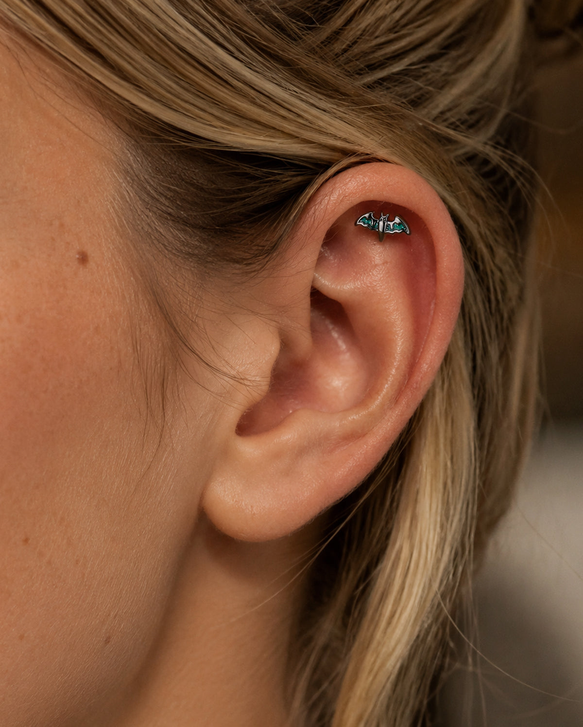 16G ataúd negro labio anillo 8mm labio Stud