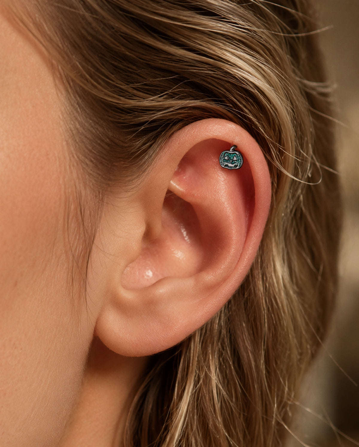 16G ataúd negro labio anillo 8mm labio Stud