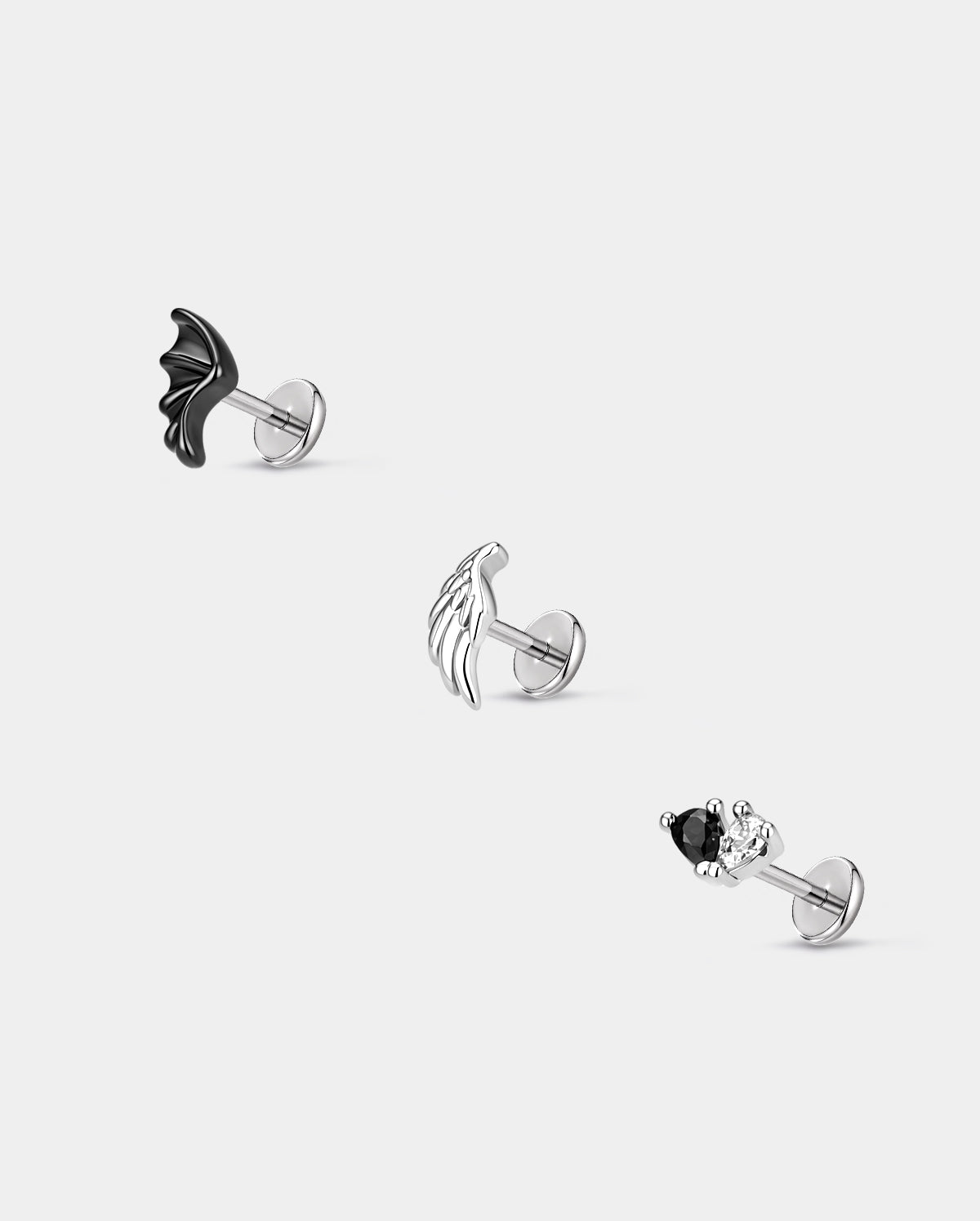 Angel & Devil Wing  cartilage stud 