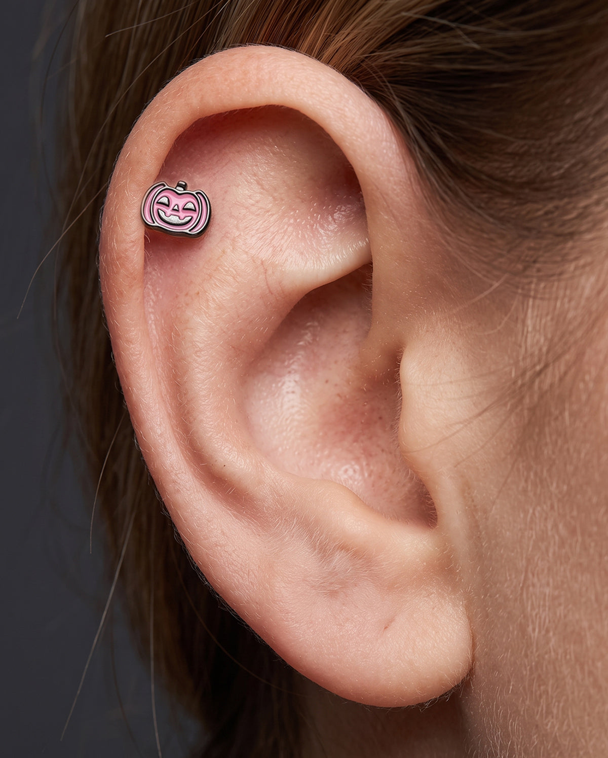 16G Coffin Black Lip Ring 8mm Lip Stud