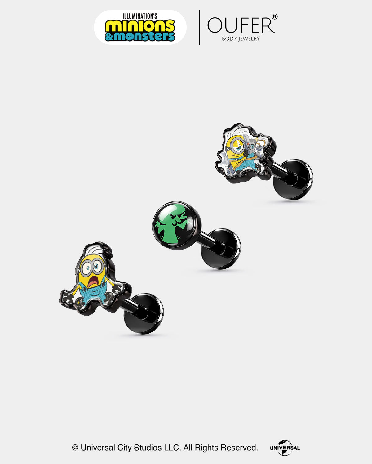 MINIONS × OUFER James & Henry & Goomi Cartilage Stud Set