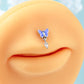 16G Internally Threaded Butterfly Labret Cartilage Helix Stud