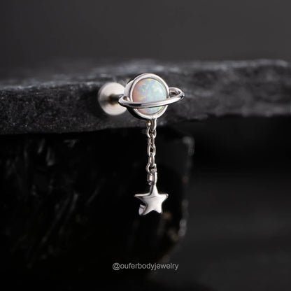 silver dangle cartilage earrings