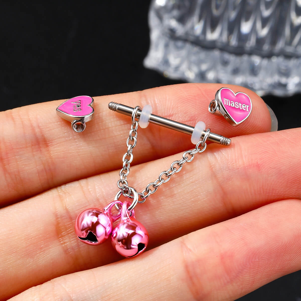 4PCS Set 14G Flirting Words Nipple Piercing Jewelry