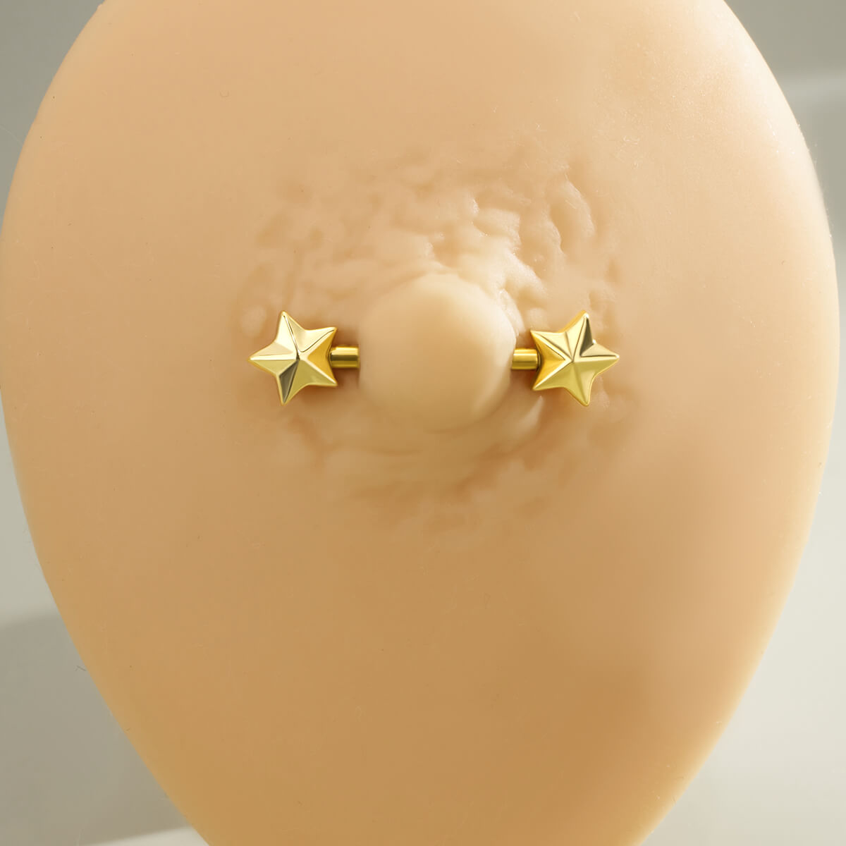 14k gold star nipple piercing