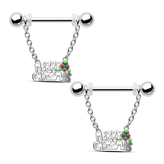 christmas nipple rings with letters