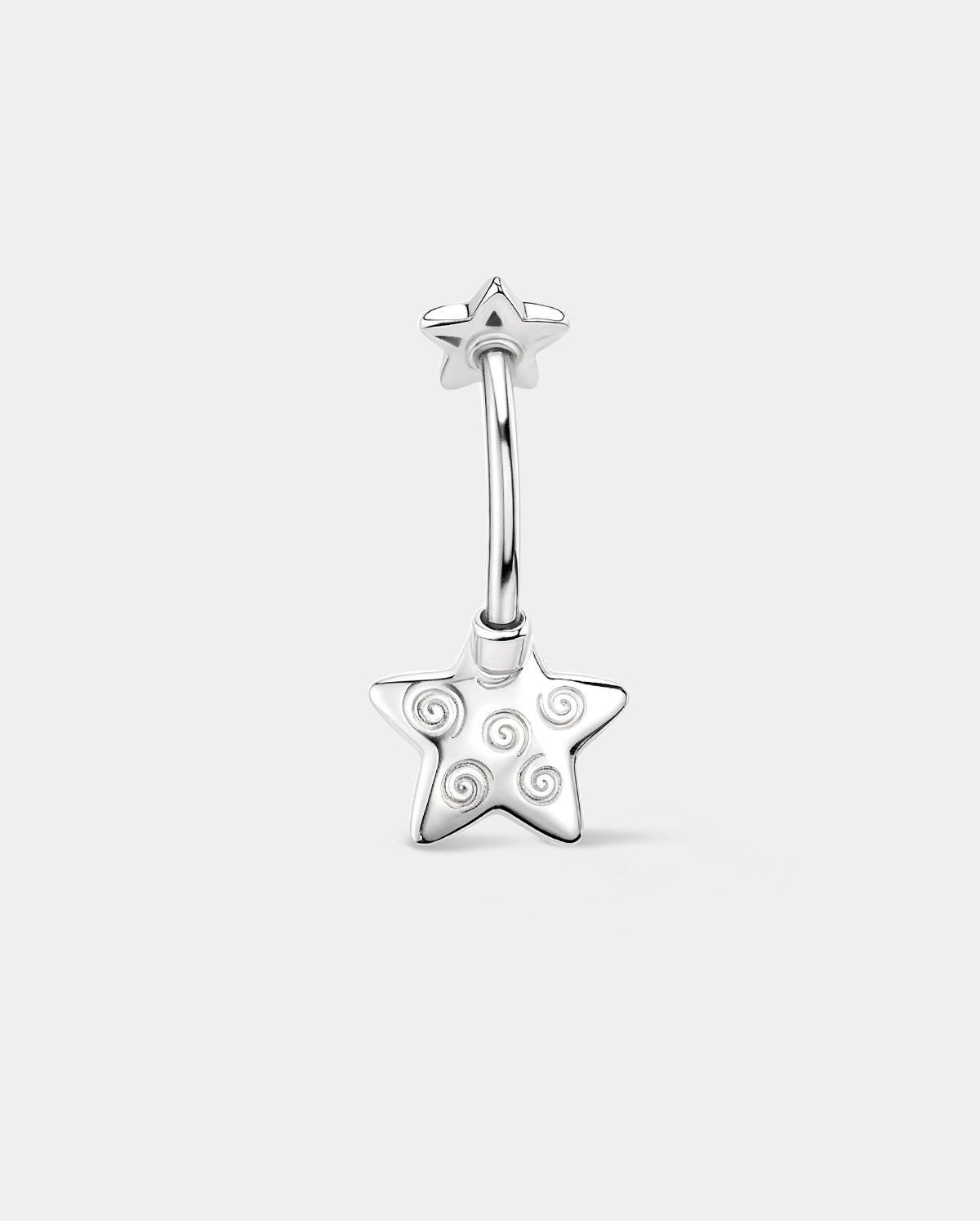 Swirl Star Belly Button Ring