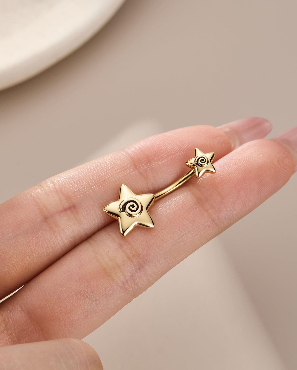 Spiral Star Belly Button Ring