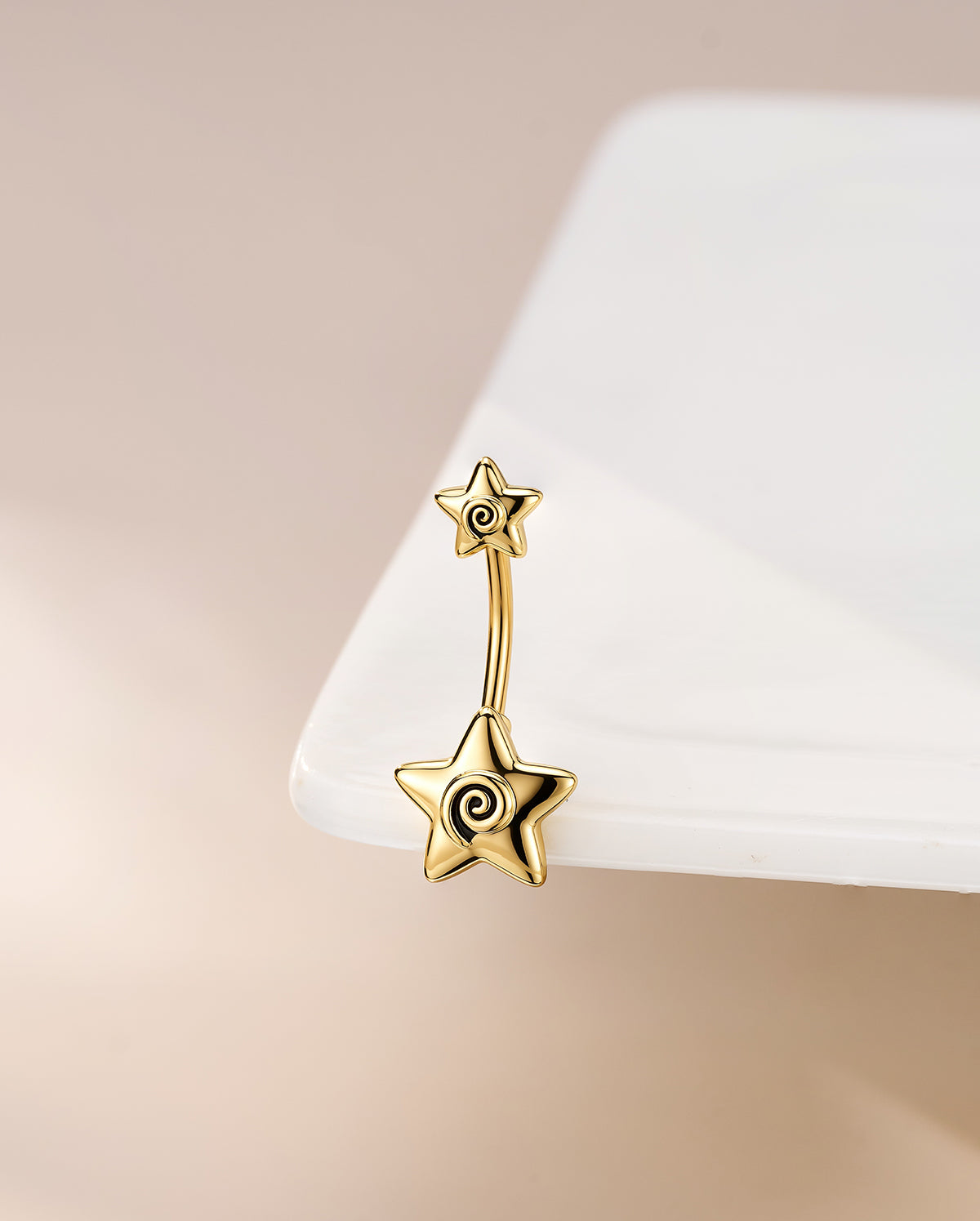 Spiral Star Belly Button Ring