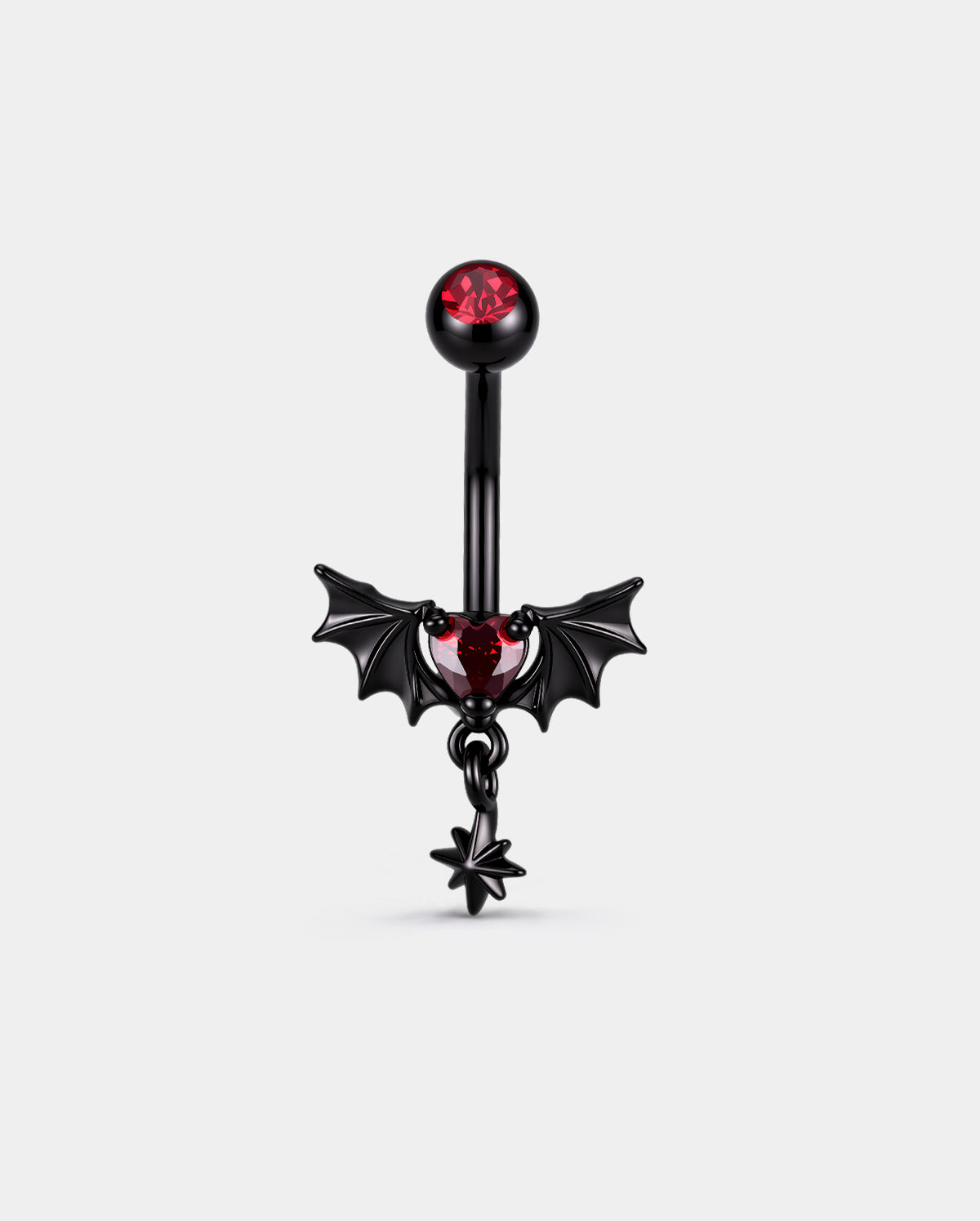 black bat wing belly ring 