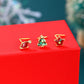 gold christmas nose stud 