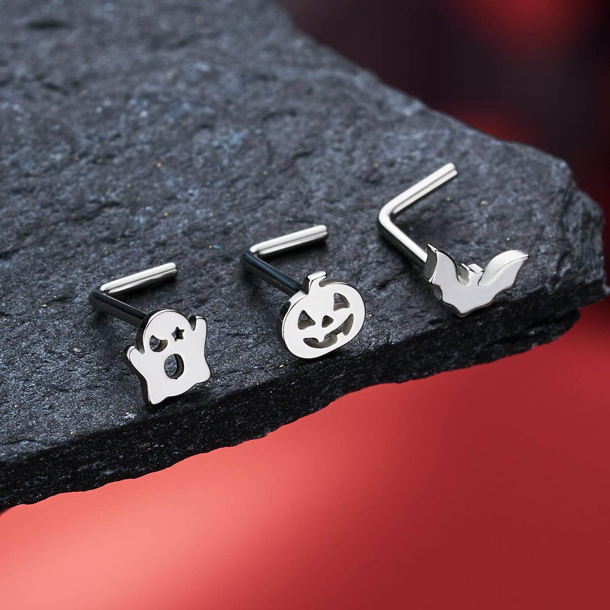 L shaped halloween nose stud