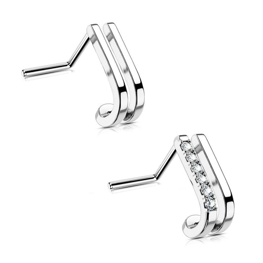 Musical Notes L-Shaped Nose Stud