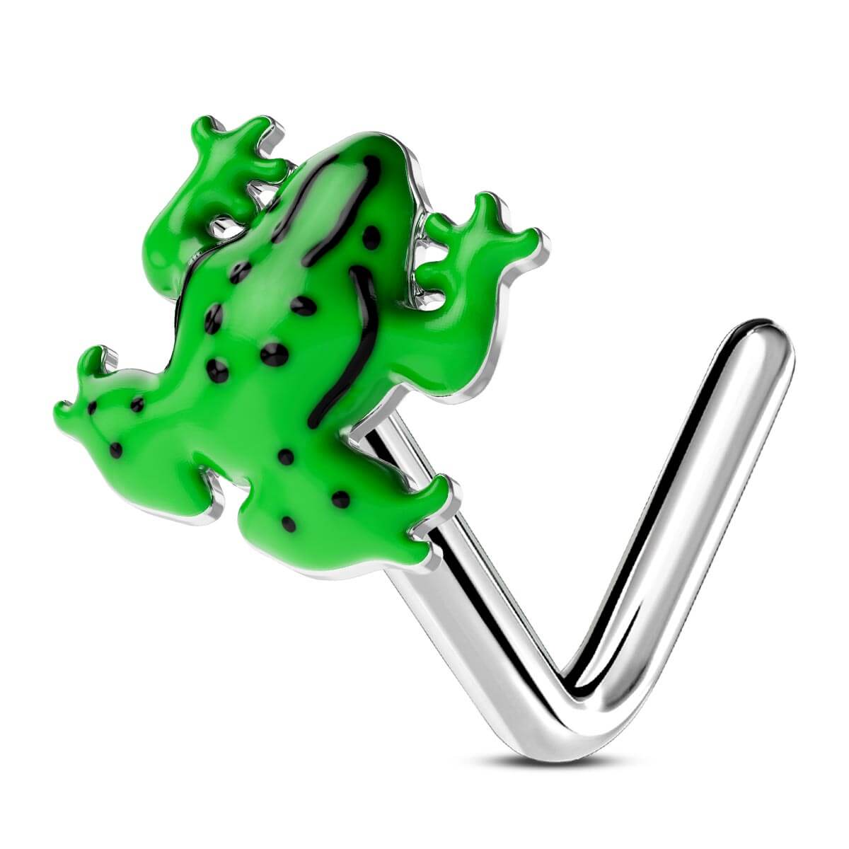 green frog nose ring