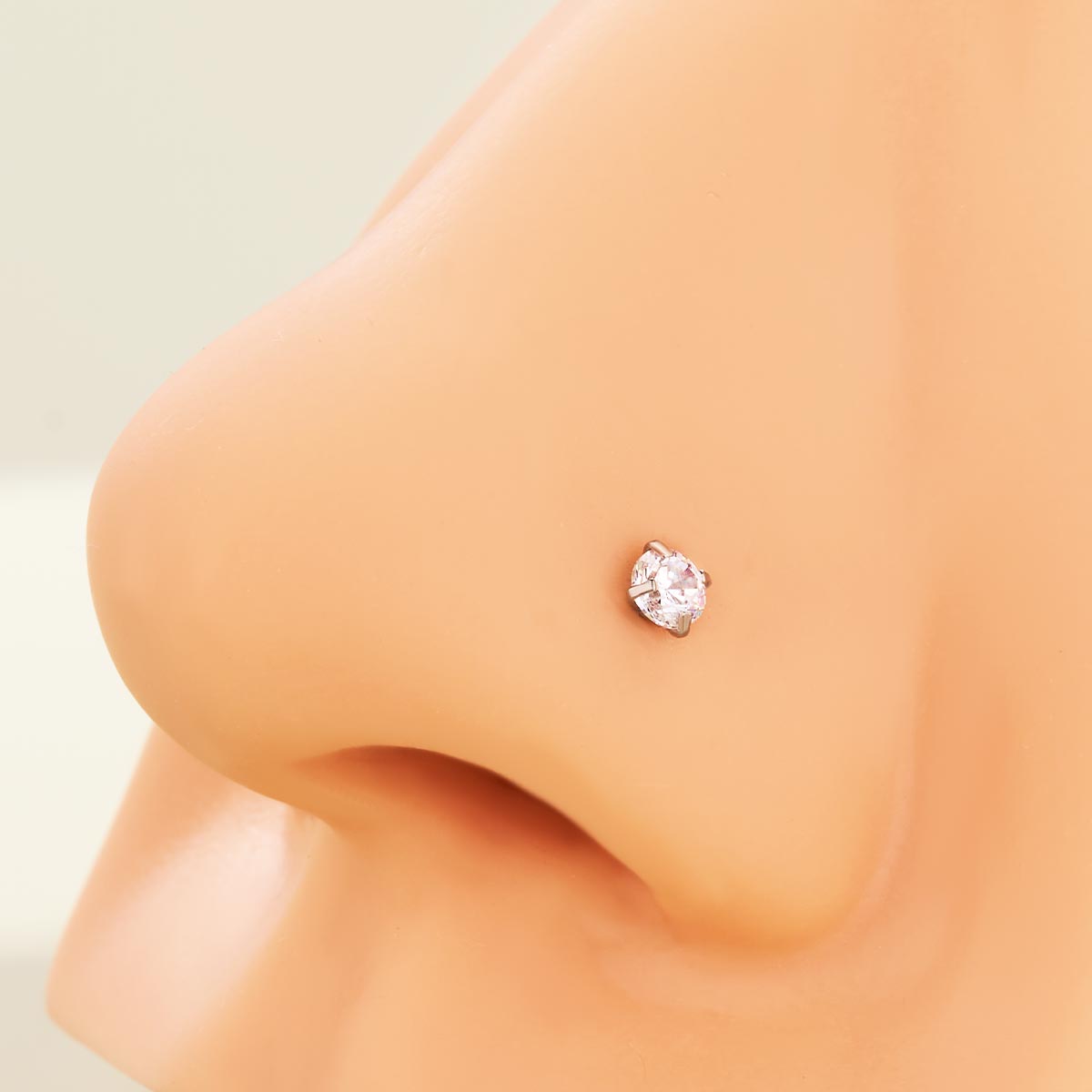 clear cz nose piercing