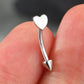 16G 925 Sterling Silver Flat Heart Top Eyebrow Ring