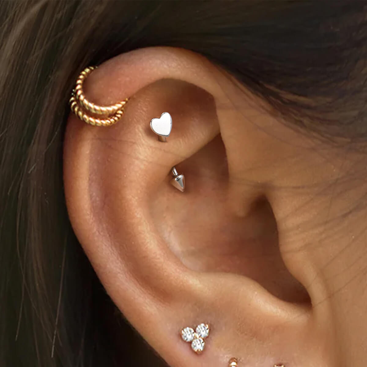 heart rook piercing