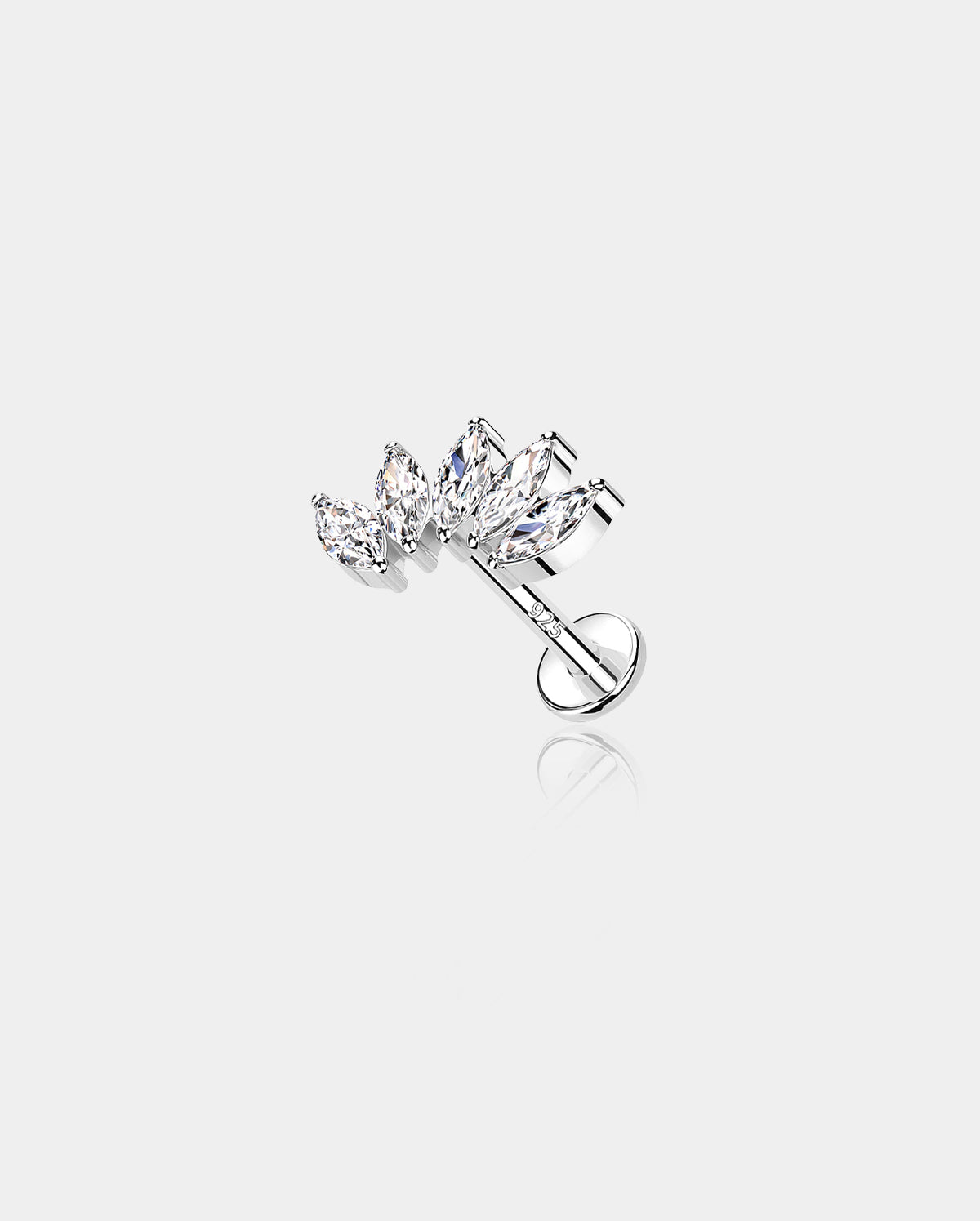 crown sterling silver labret stud 