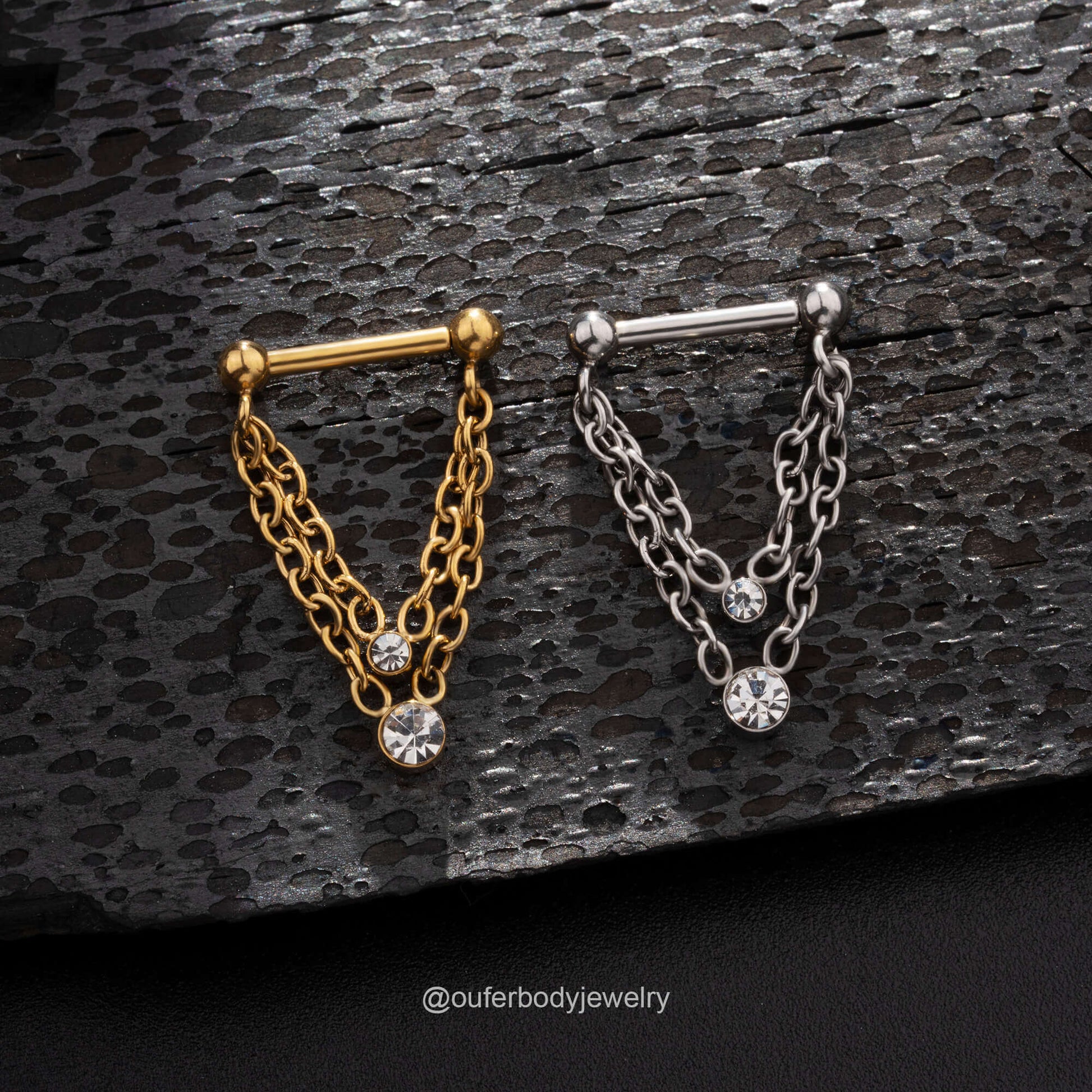 oufer double chain septum ring