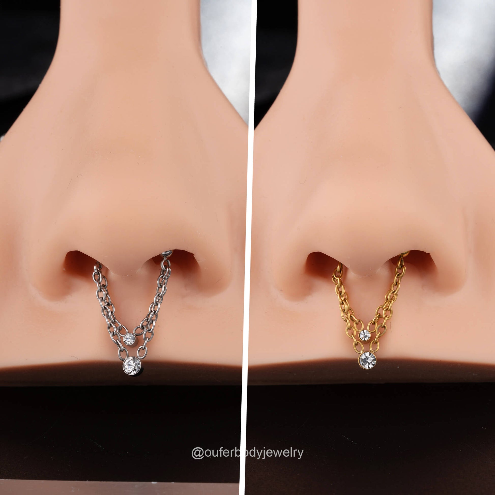 double chain septum piercing