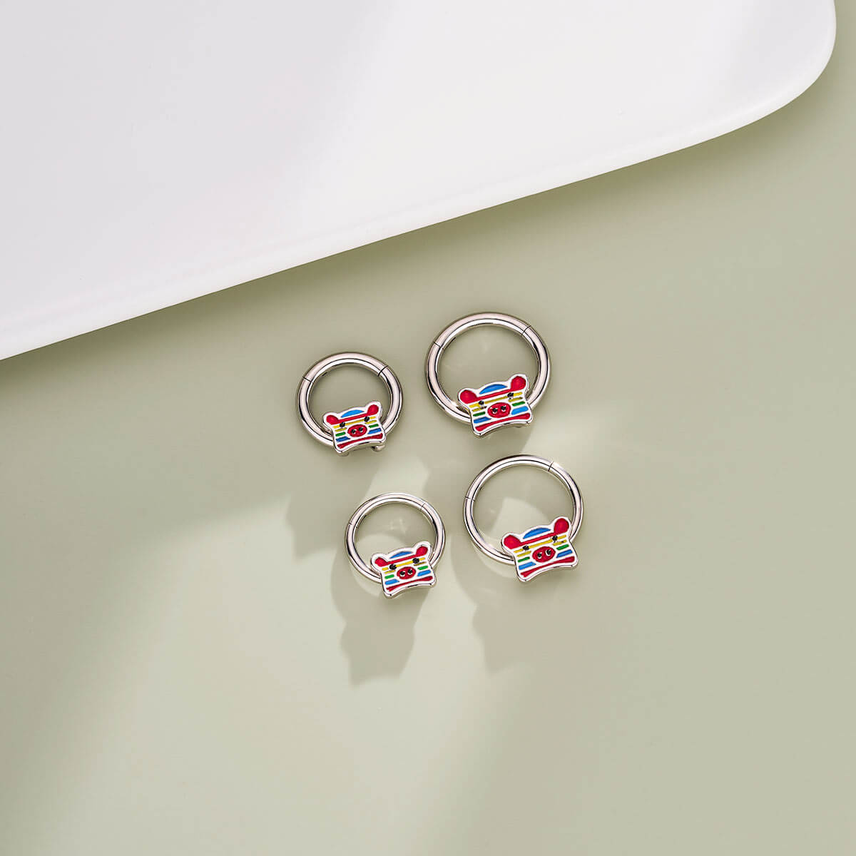 oufer rainbow pig septum ring 