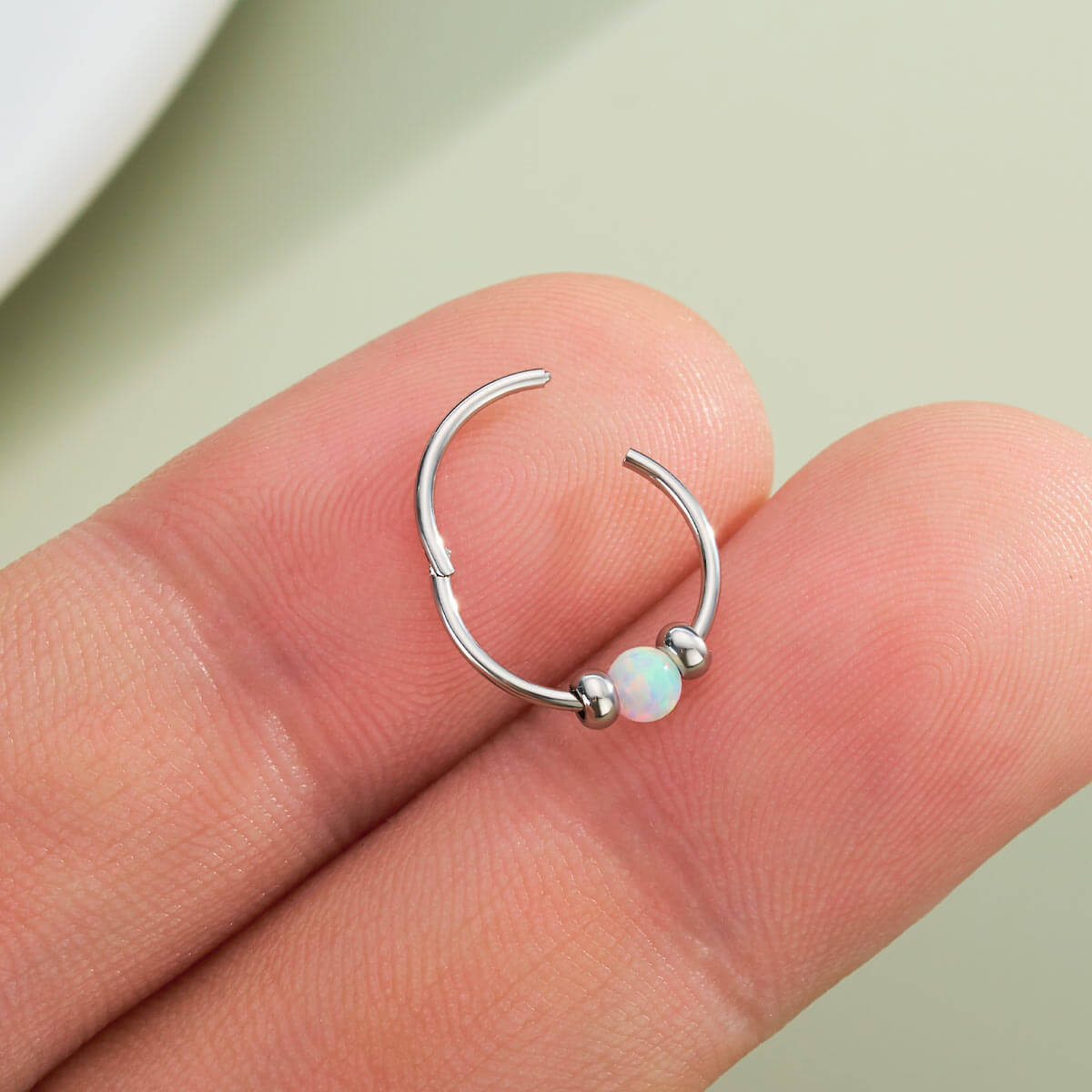 hinged opal nose ring