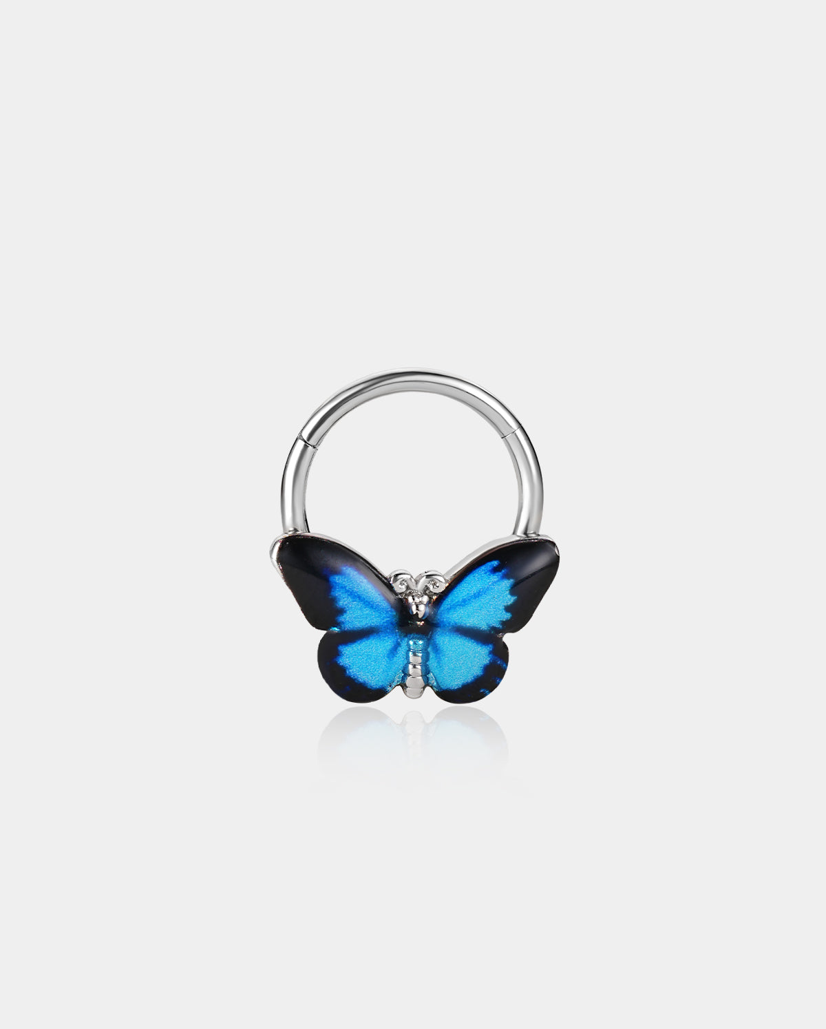 blue butterfly septum ring 