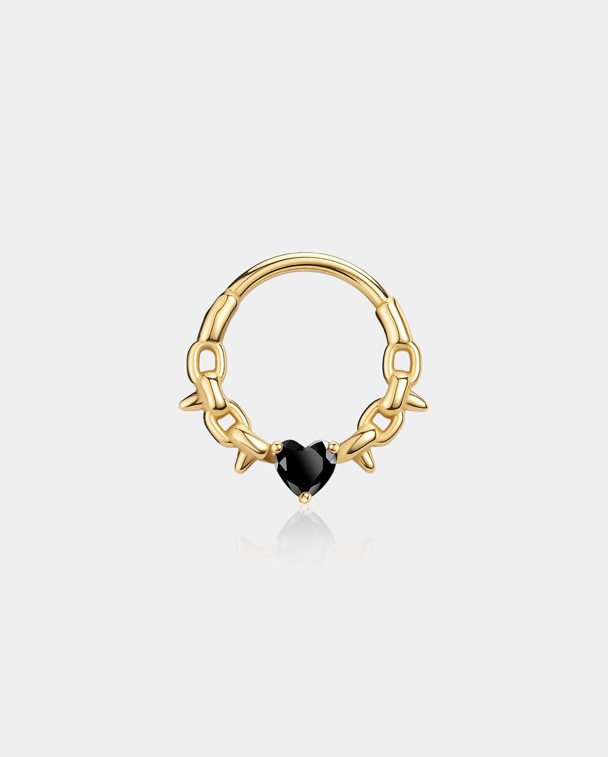 gold chain spike septum ring 