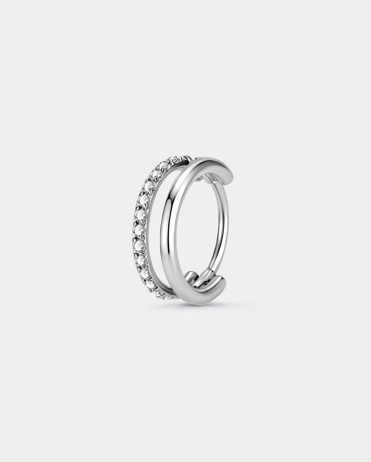 20g 6/7/8mm silver double row nose hoop